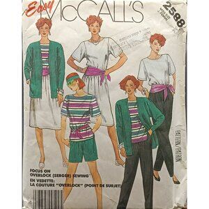 McCalls 2588 Sewing Pattern For Misses Jacket Top Skirt Pants Shorts & Sash